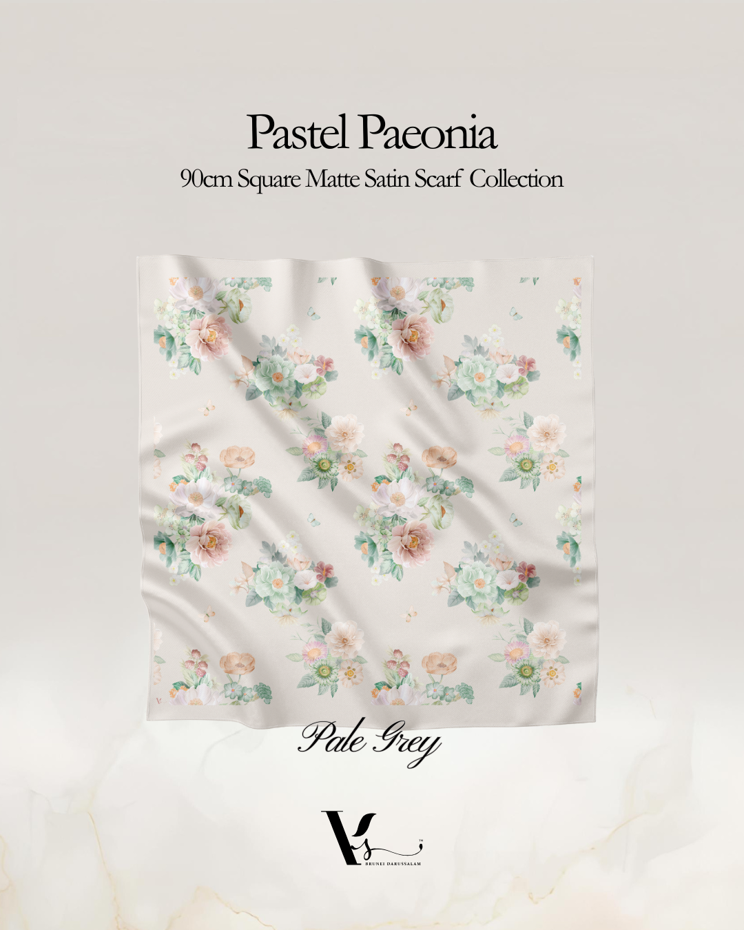 Pastel Paeonia in Pale Grey