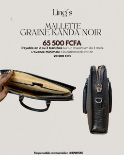 Malette grainé Kanda noir
