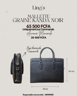 Malette grainé Kanda noir