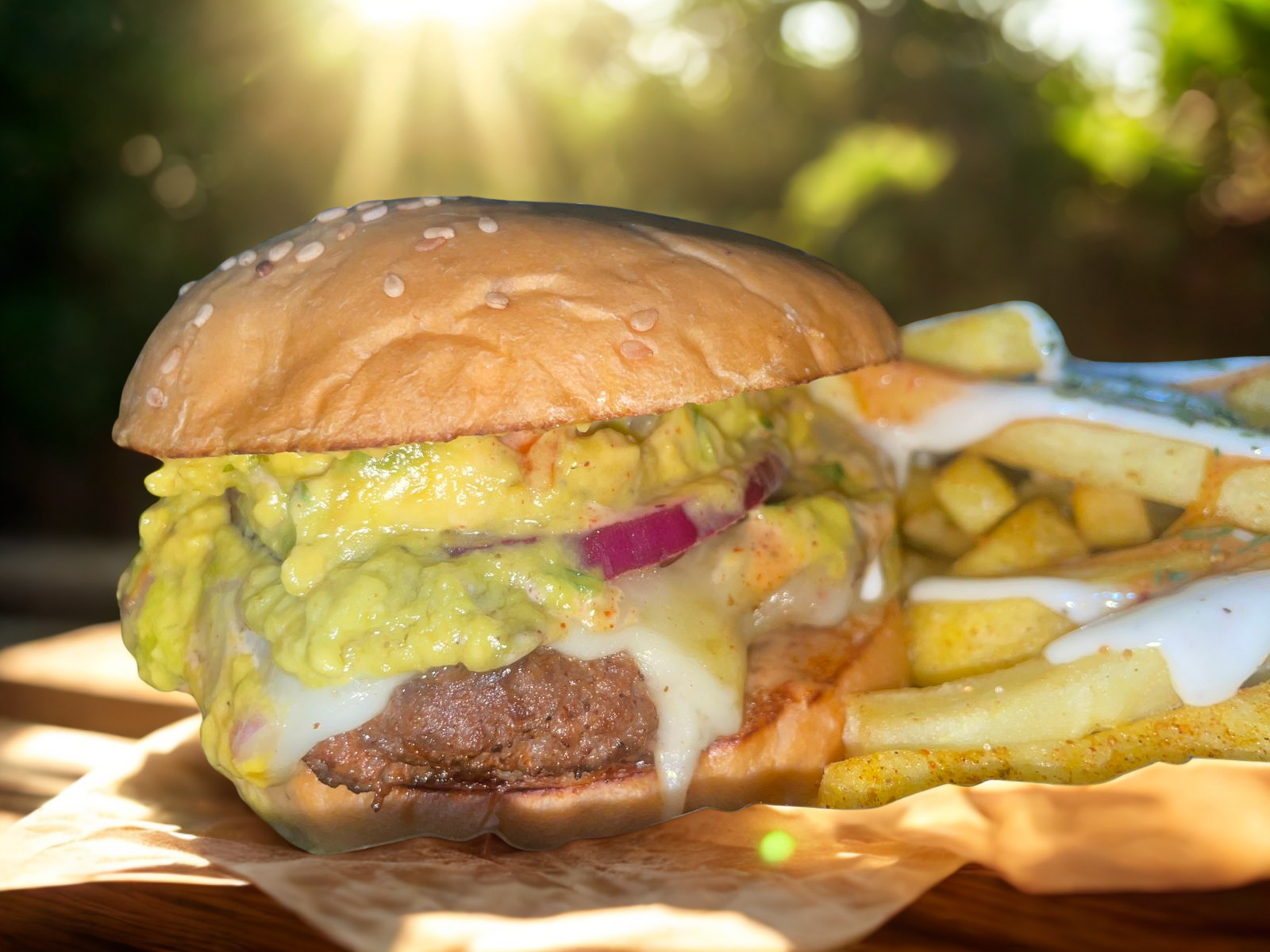 Mexican Burger with Fries_0