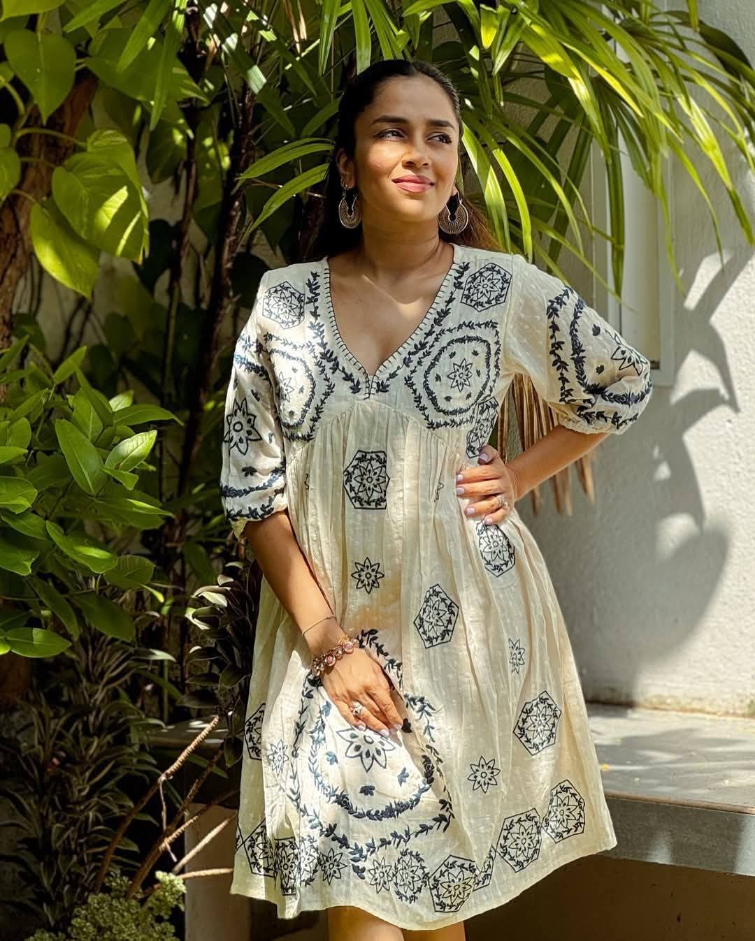 Gown Embroidery cotton kurti_0