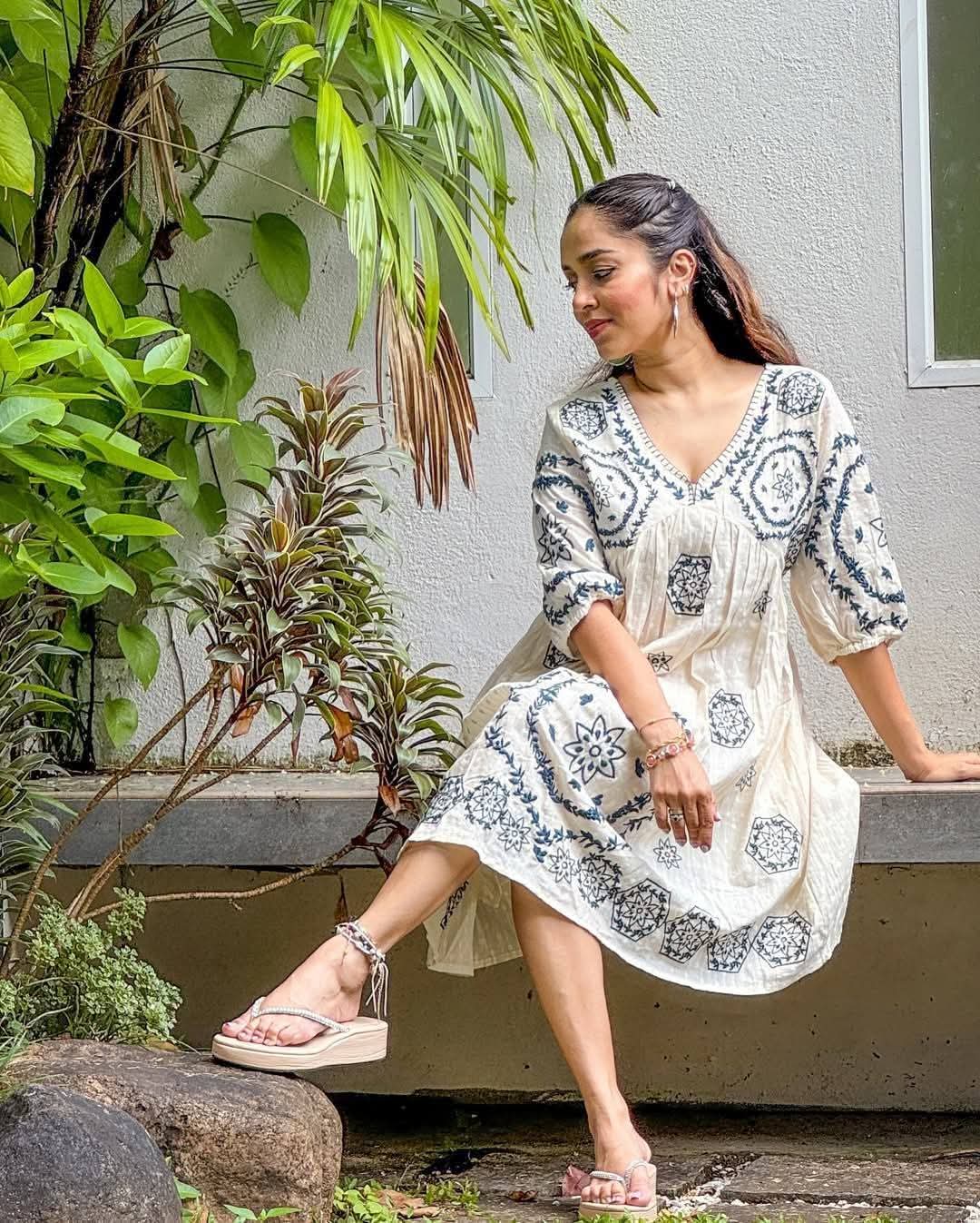 Gown Embroidery cotton kurti_2