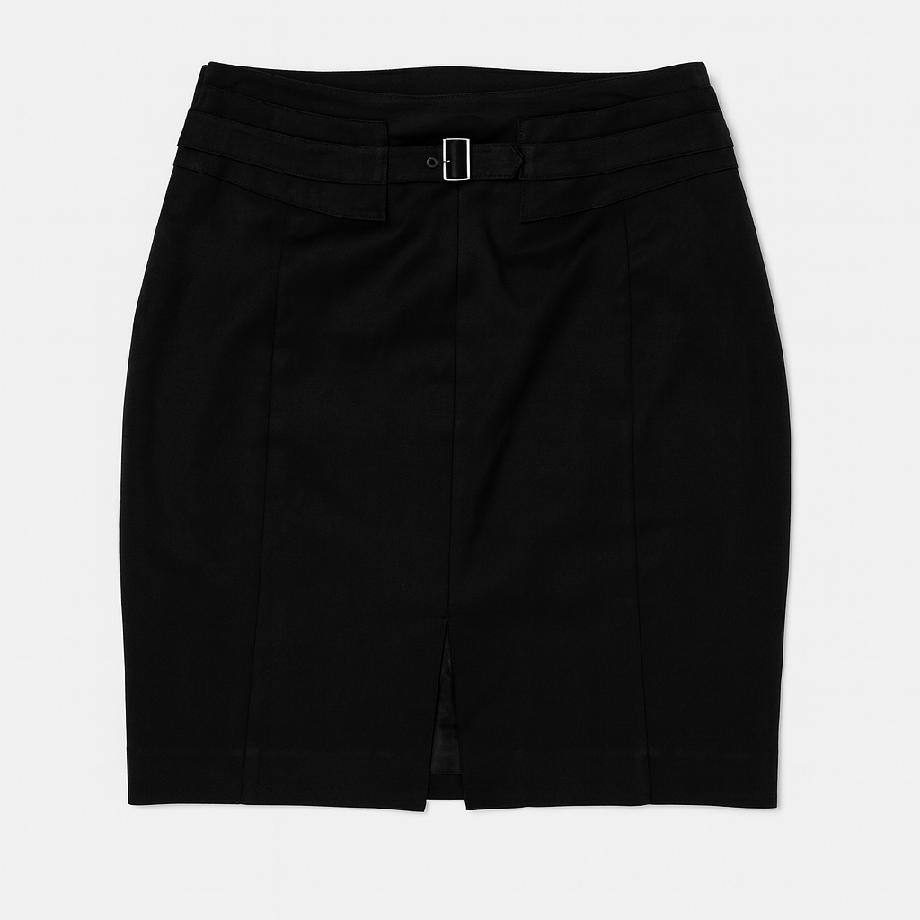 Falda negra formal con cinturón - Size 10/11
