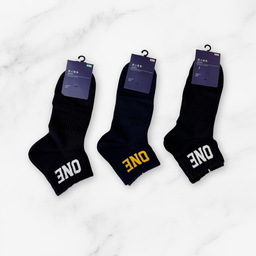 [10005] - 3 Pairs Men's Cotton Blend Crew Socks – Breathable, Embroidered Details & Everyday Comfort 