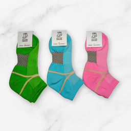 [10006] - 3 Pairs Women's Cotton Blend Crew Socks – Soft, Breathable & Stripe/Plain Mix