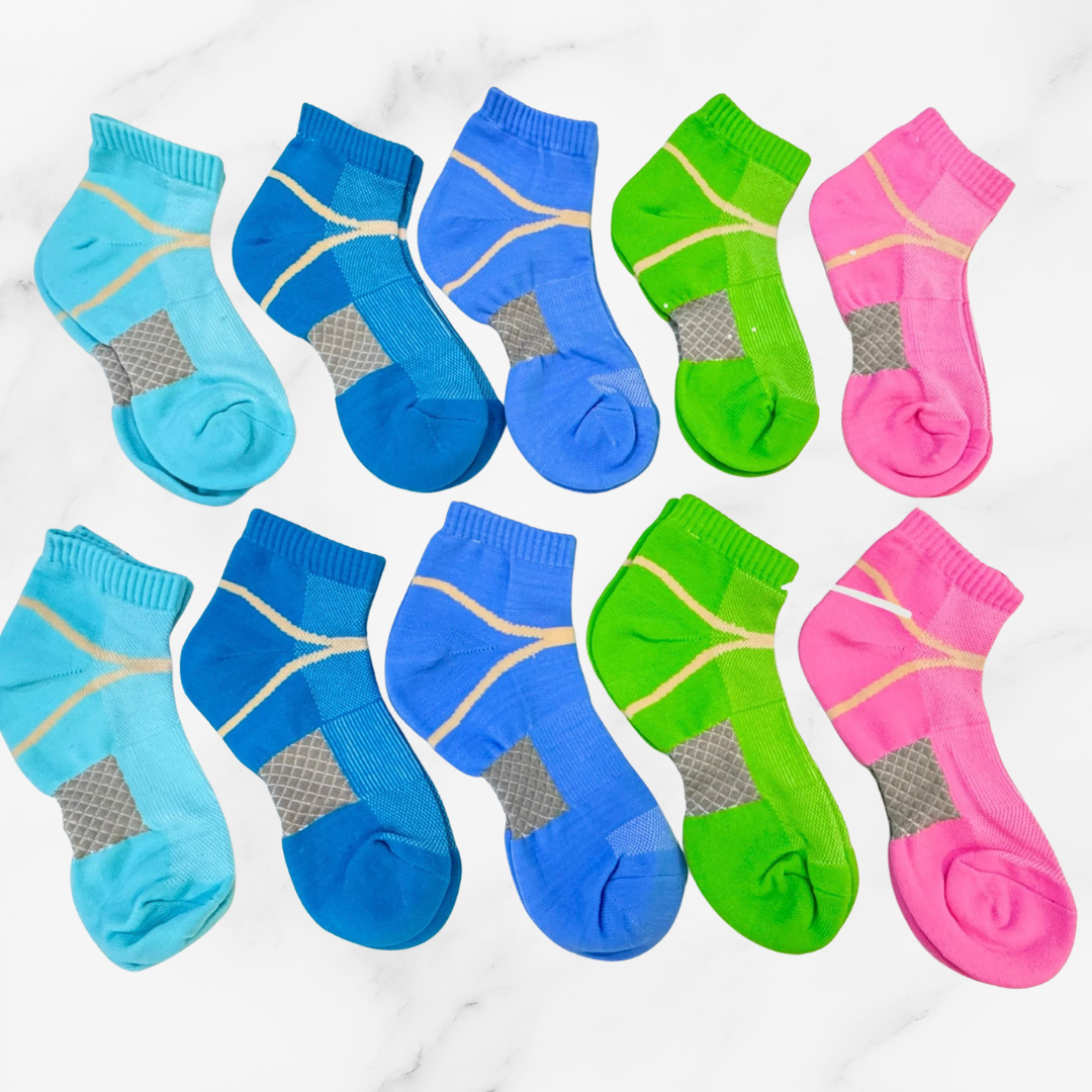 [10006] - 3 Pairs Women's Cotton Blend Crew Socks – Soft, Breathable & Stripe/Plain Mix_1