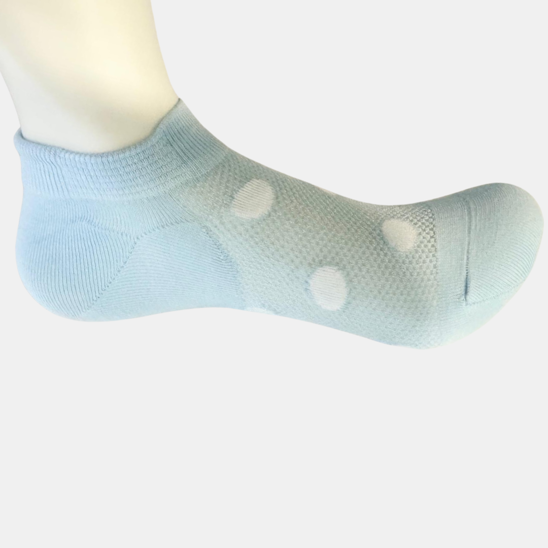 [10011] - 5 Pairs Women's  Cotton Blend Low-Cut Ankle Socks – Breathable, Minimal Dots & Everyday Comfort_2