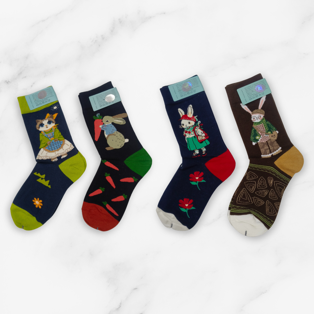 [10014] - 2 Pairs Women's High-Cotton High-Cut Crew Socks – Breathable, Cozy & Everyday Comfort _1