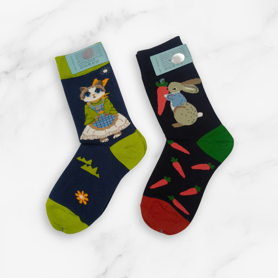 [10014] - 2 Pairs Women's High-Cotton High-Cut Crew Socks – Breathable, Cozy & Everyday Comfort _6