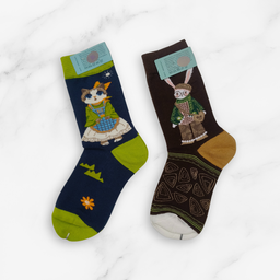 [10014] - 2 Pairs Women's High-Cotton High-Cut Crew Socks – Breathable, Cozy & Everyday Comfort 