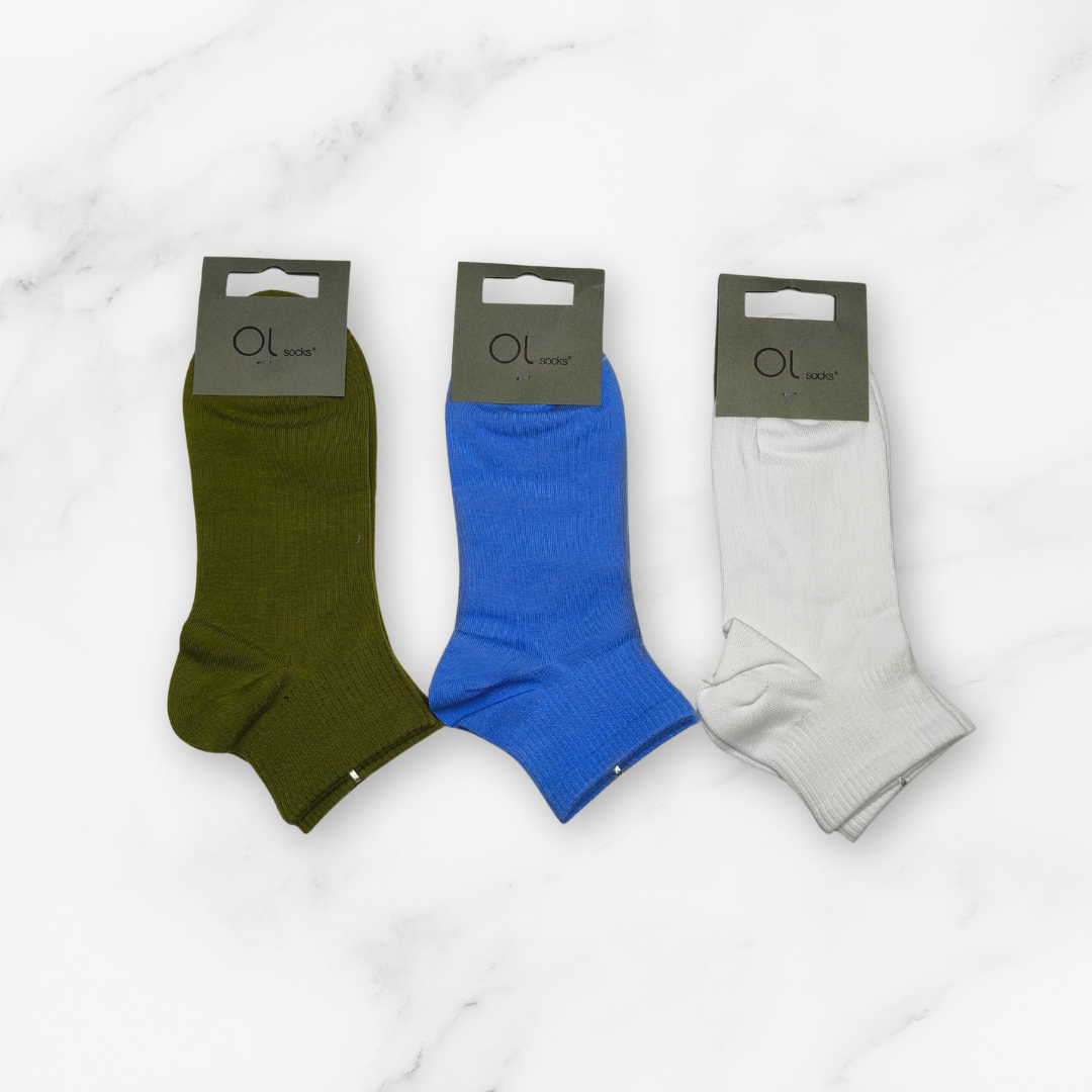 [10020] - 3 Pairs Men's Cotton Blend Crew Socks – Breathable, Minimal & Everyday Comfort _4