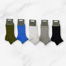 [10020] - 3 Pairs Men's Cotton Blend Crew Socks – Breathable, Minimal & Everyday Comfort 