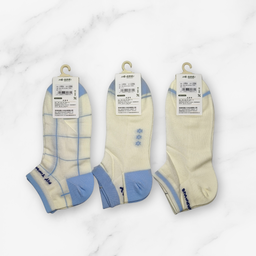 [10046] - 3 Pairs Women's Cotton Blend Low-Cut Ankle Socks – Breathable, Antibacterial & Everyday Comfort