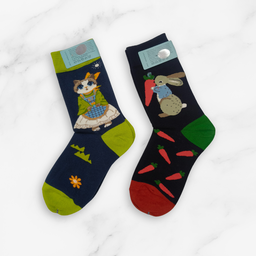 [10014] - 2 Pairs Women's High-Cotton High-Cut Crew Socks – Breathable, Cozy & Everyday Comfort 