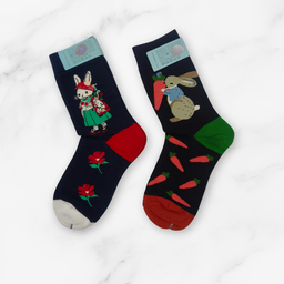 [10014] - 2 Pairs Women's High-Cotton High-Cut Crew Socks – Breathable, Cozy & Everyday Comfort 