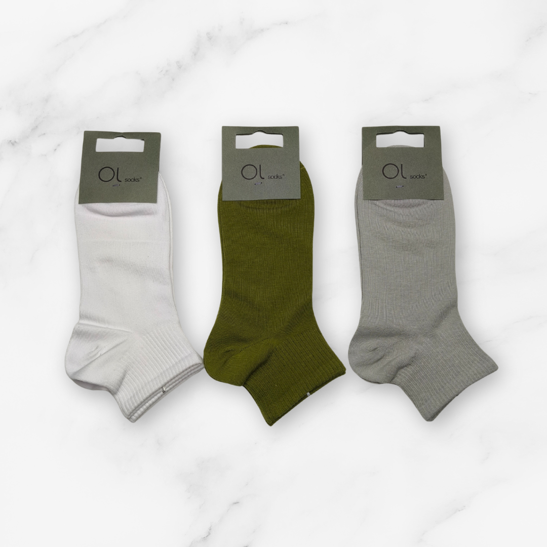 [10020] - 3 Pairs Men's Cotton Blend Crew Socks – Breathable, Minimal & Everyday Comfort _8
