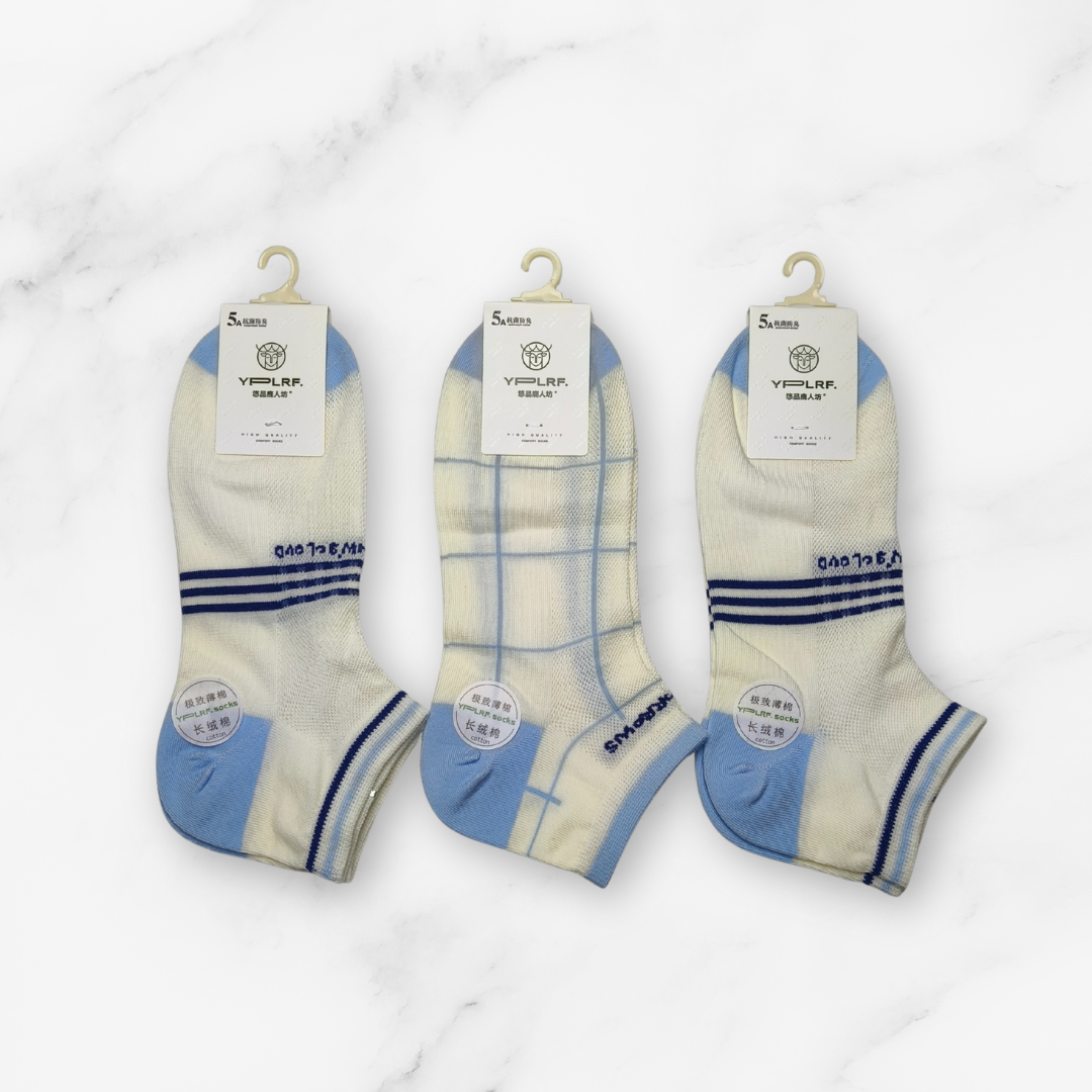 [10046] - 3 Pairs Women's Cotton Blend Low-Cut Ankle Socks – Breathable, Antibacterial & Everyday Comfort_17