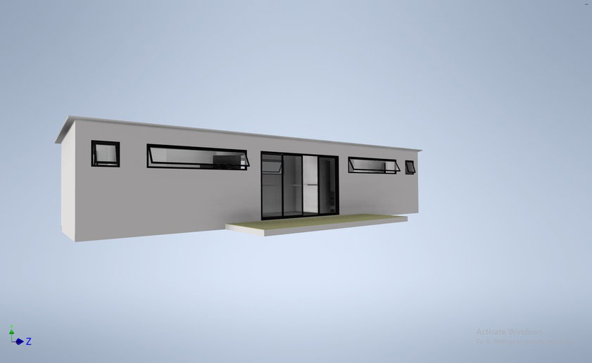 Two bedroom en-suite living Pod with kitchen (13m x 2.7m) 