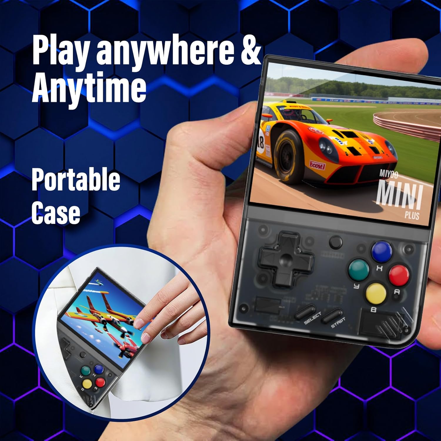 Miyoo Mini Plus, Retro Gaming Console with 64G Memory Card, 3.5-inch IPS Screen, 3000mAH Long Endurance Battery，with Storage Case, Support 10000+ Games (Gray 64G)_7