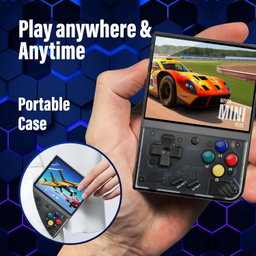 Miyoo Mini Plus, Retro Gaming Console with 64G Memory Card, 3.5-inch IPS Screen, 3000mAH Long Endurance Battery，with Storage Case, Support 10000+ Games (Gray 64G)