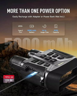 PINTY Night Vision Goggles, 4K UHD Digital Vision Scope with 5X Zoom 5000 MAH.