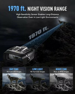 PINTY Night Vision Goggles, 4K UHD Digital Vision Scope with 5X Zoom 5000 MAH.