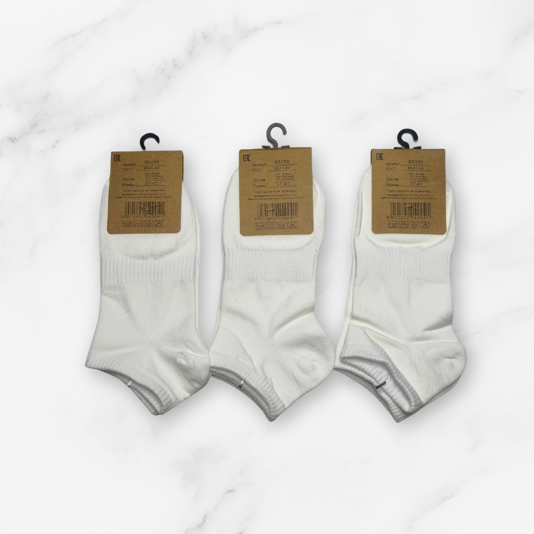 [10120] - 3 Pairs Women’s Cotton Blend Low-Cut Ankle Socks – Antibacterial, Odor-Resistant & Breathable _2