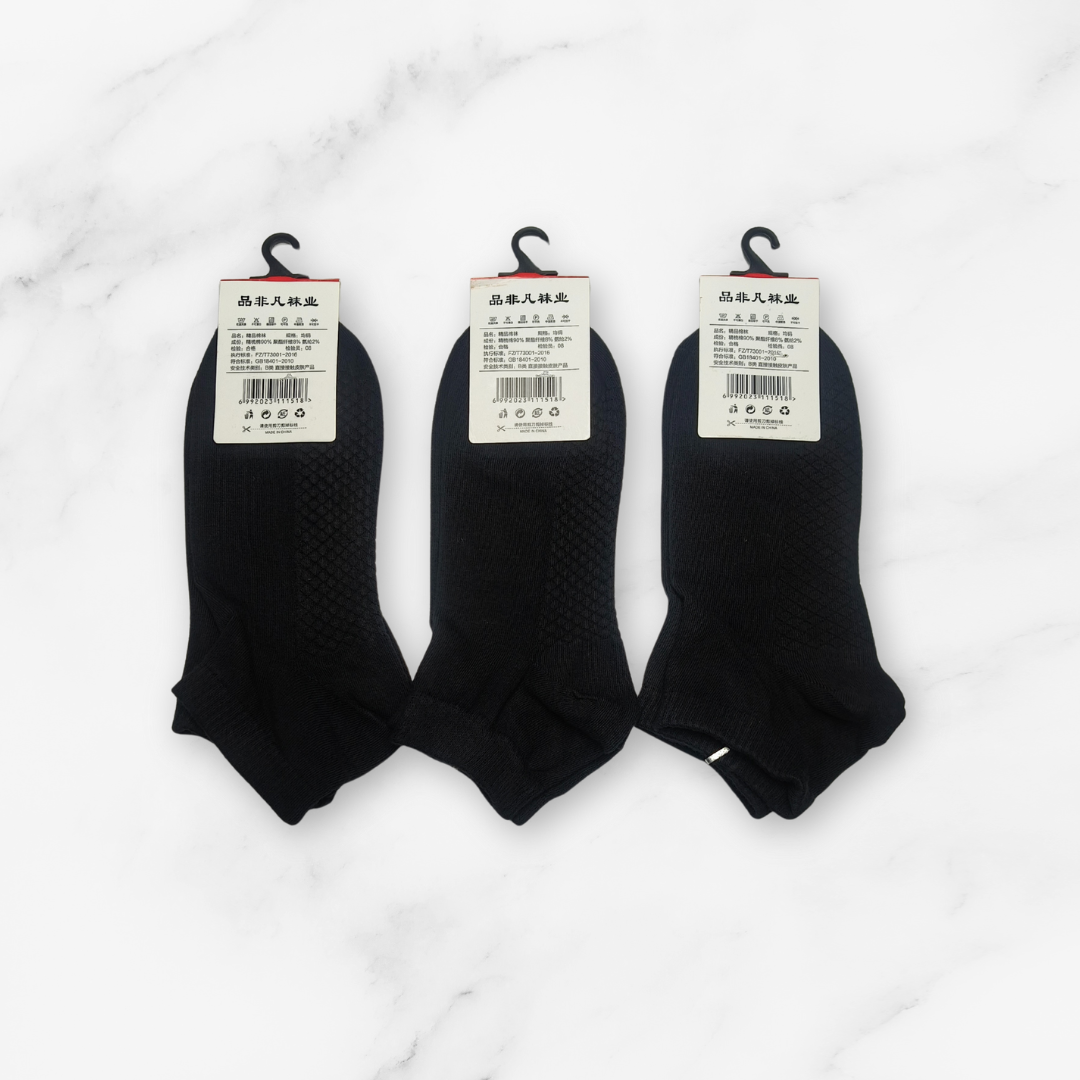 [10118] - 3 Pairs Women’s High-Cotton Low-Cut Ankle Socks – Cushioned, Sweat-Absorbing & Breathable _2