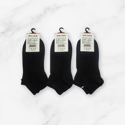 [10117] - 3 Pairs Men’s High-Cotton Low-Cut Ankle Socks – Cushioned, Sweat-Absorbing & Breathable 