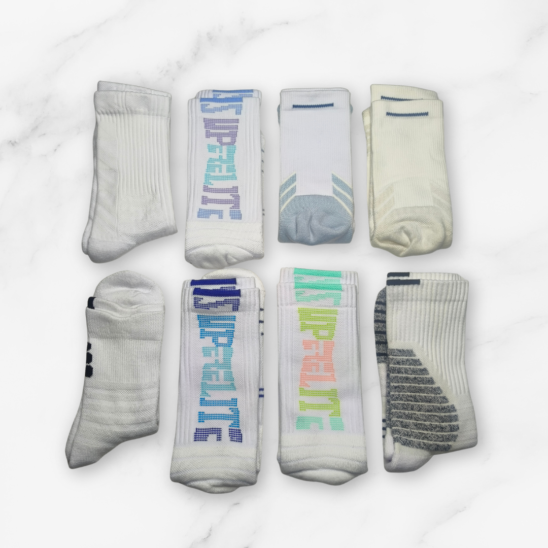 [10116] - 2 Pairs Men’s Cotton Blend Basketball High-Cut Crew Socks – Cushioned, Breathable & Sweat-Absorbing _1