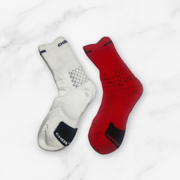 [10115] - 2 Pairs Men’s Cotton Blend High-Cut Crew Socks – Cushioned, Sweat-Absorbing & Breathable 
