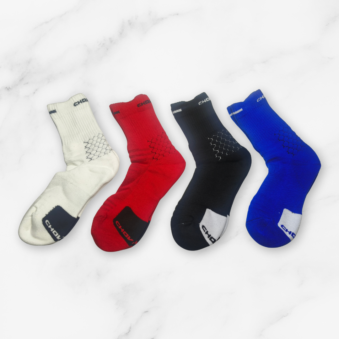 [10115] - 2 Pairs Men’s Cotton Blend High-Cut Crew Socks – Cushioned, Sweat-Absorbing & Breathable _1