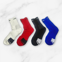[10115] - 2 Pairs Men’s Cotton Blend High-Cut Crew Socks – Cushioned, Sweat-Absorbing & Breathable 