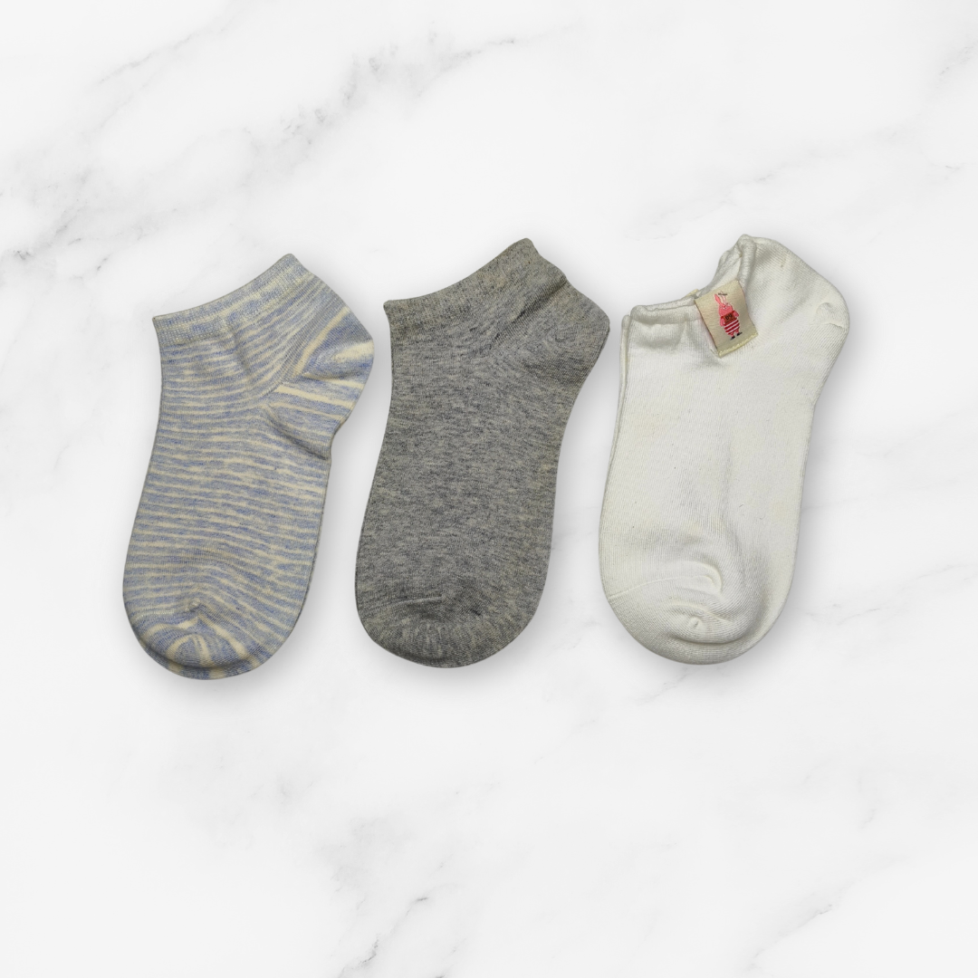 [10111] - 3 Pairs Women’s Cotton Blend Low-Cut Ankle Socks – Soft, Breathable & Everyday Comfort _5