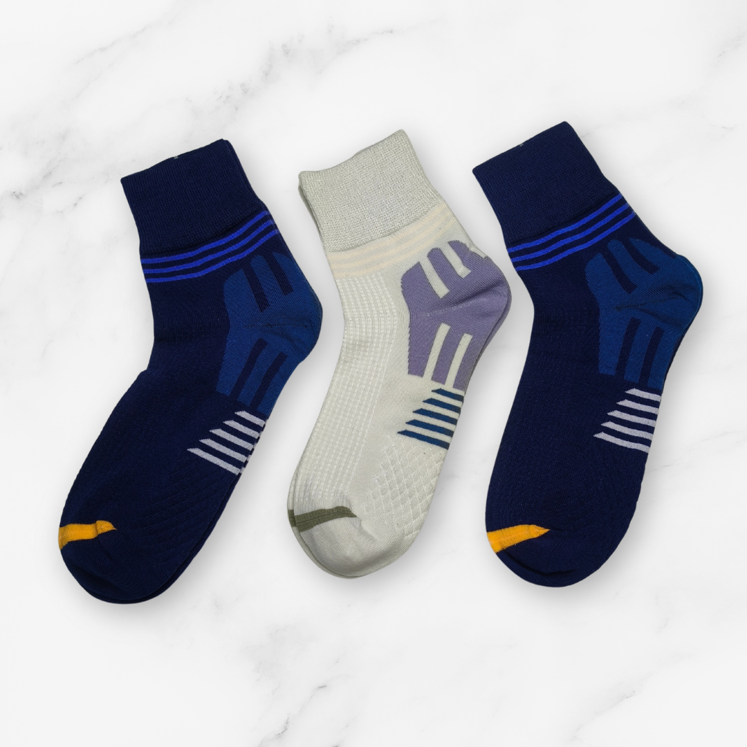 [10109] - 3 Pairs Men’s Cotton Blend Crew Socks – Breathable, Cushioned & Sweat-Absorbing _3