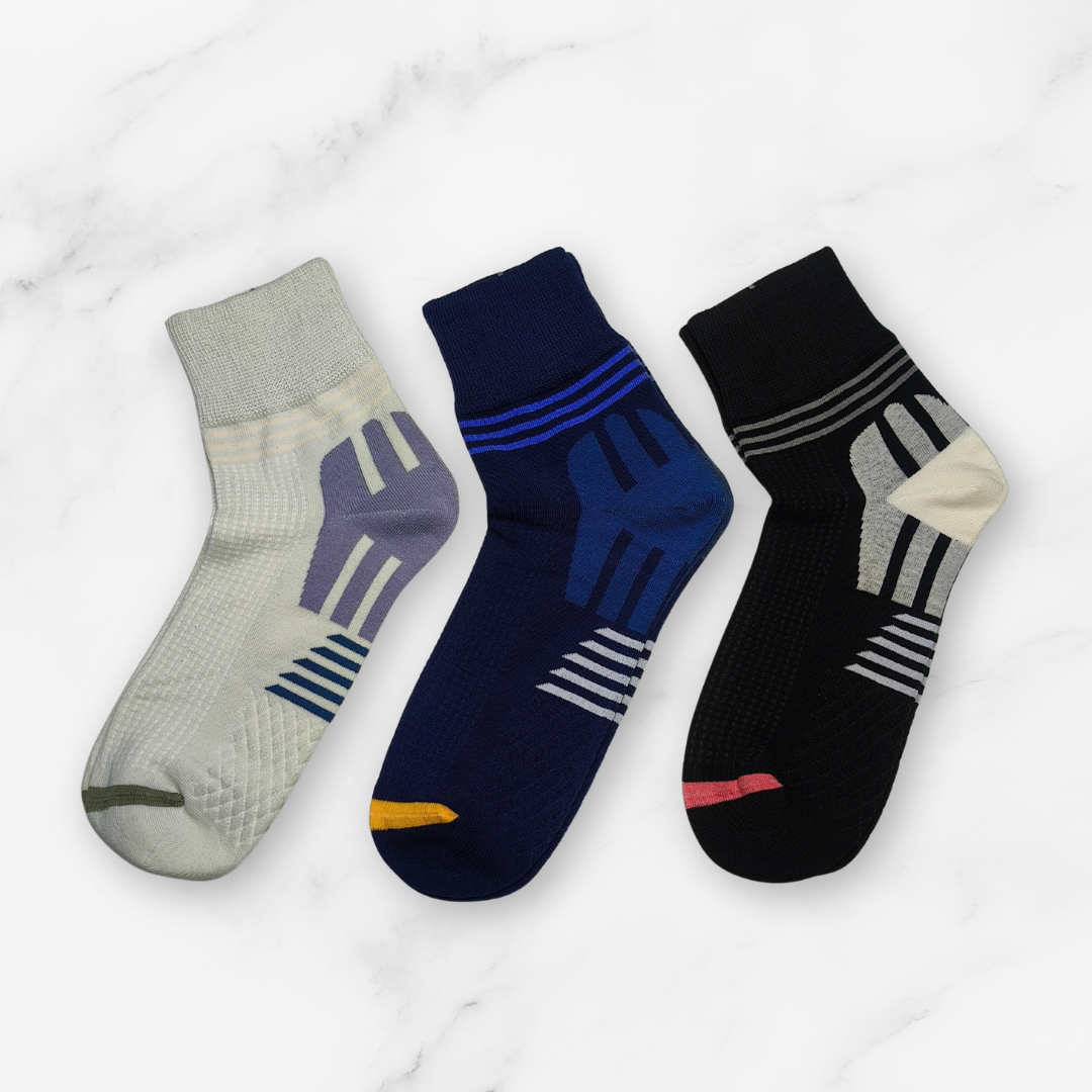 [10109] - 3 Pairs Men’s Cotton Blend Crew Socks – Breathable, Cushioned & Sweat-Absorbing _4