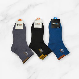 [10107] - 3 Pairs Men’s High-Cotton Crew Socks – Breathable, Sweat-Absorbing & Everyday Comfort 