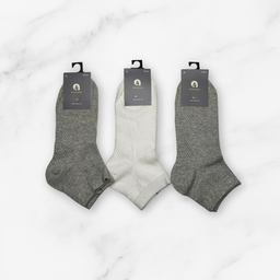 [10106] - 3 Pairs Men’s Cotton Blend Crew Socks – Odor-Resistant, Cushioned Sole & Breathable 