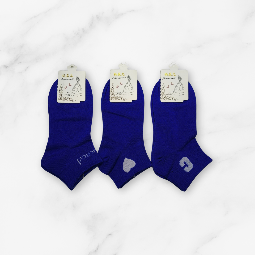 [10099] - 5 Pairs Women’s High-Cotton Low-Cut Ankle Socks – Breathable Stripes/Shapes & Comfort _4