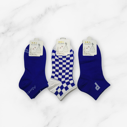 [10099] - 5 Pairs Women’s High-Cotton Low-Cut Ankle Socks – Breathable Stripes/Shapes & Comfort 