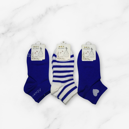 [10099] - 5 Pairs Women’s High-Cotton Low-Cut Ankle Socks – Breathable Stripes/Shapes & Comfort 