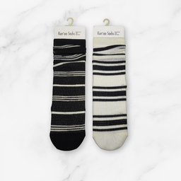 [10094] - 2 Pairs Women’s Bamboo High-Cut Crew Socks – Soft, Breathable & Eco-Friendly Comfort 