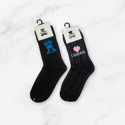 [10092] - 5 Pairs Women’s High-Cotton High-Cut Crew Socks – Breathable Shapes/Graphic Motifs 