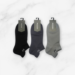 [10090] - 3 Pairs Men’s Cotton Blend Low-Cut Ankle Socks – Breathable, Sporty & Everyday Comfort 