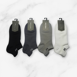 [10090B] - 4 Pairs Men’s Cotton Blend Low-Cut Ankle Socks – Breathable, Sporty & Everyday Comfort  (Copy)