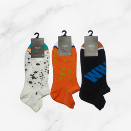 [10084] - 3 Pairs Men’s High-Cotton Low-Cut Ankle Socks – Odor-Resistant, Breathable & Everyday Comfort 