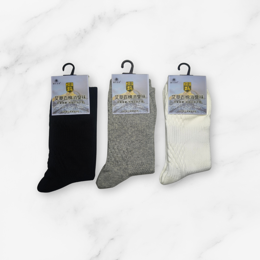[10080] - 3 Pairs Men’s High-Cotton High-Cut Crew Socks – Odor-Resistant, Breathable & Everyday Comfort _4