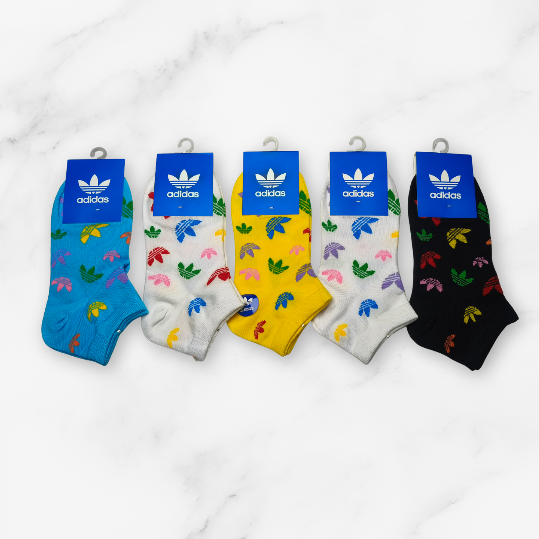 [10075] - 3 Pairs Men’s Cotton Blend Low-Cut Ankle Socks – Breathable Floral/Stripe Mix & Everyday Comfort _1