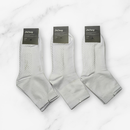 [10066] - 3 Pairs Men’s Cotton Blend Crew Socks – Odor-Resistant, Breathable & Everyday Comfort 