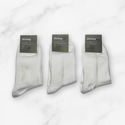 [10066] - 3 Pairs Men’s Cotton Blend Crew Socks – Odor-Resistant, Breathable & Everyday Comfort 